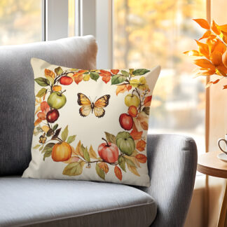 Retro Autumn Harvest Cushion Cover – Cozy Fall-Inspired Home Décor Pillowcase