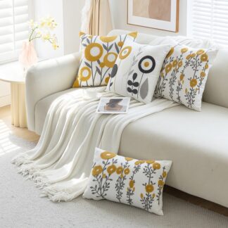 Embroidery Simple Pillowcase - Elegant Home Decor Cushion Cover